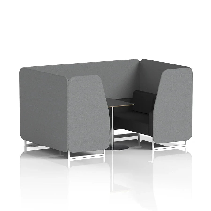 Brixworth Booth in Two Tone - 4 Seater with Black Table