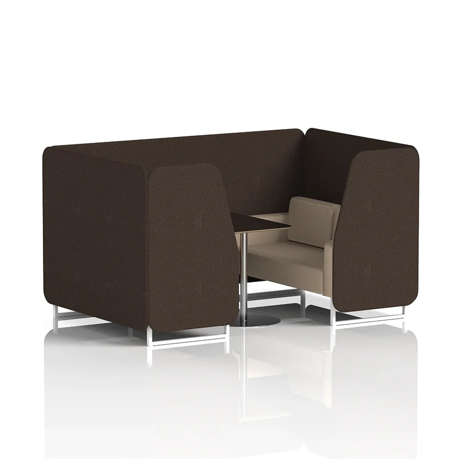 Brixworth Booth in Two Tone - 4 Seater with Black Table