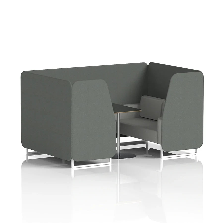 Brixworth Booth in Two Tone - 4 Seater with Black Table