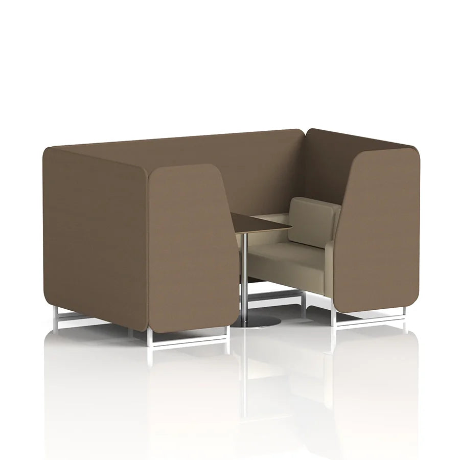 Brixworth Booth in Two Tone - 4 Seater with Black Table