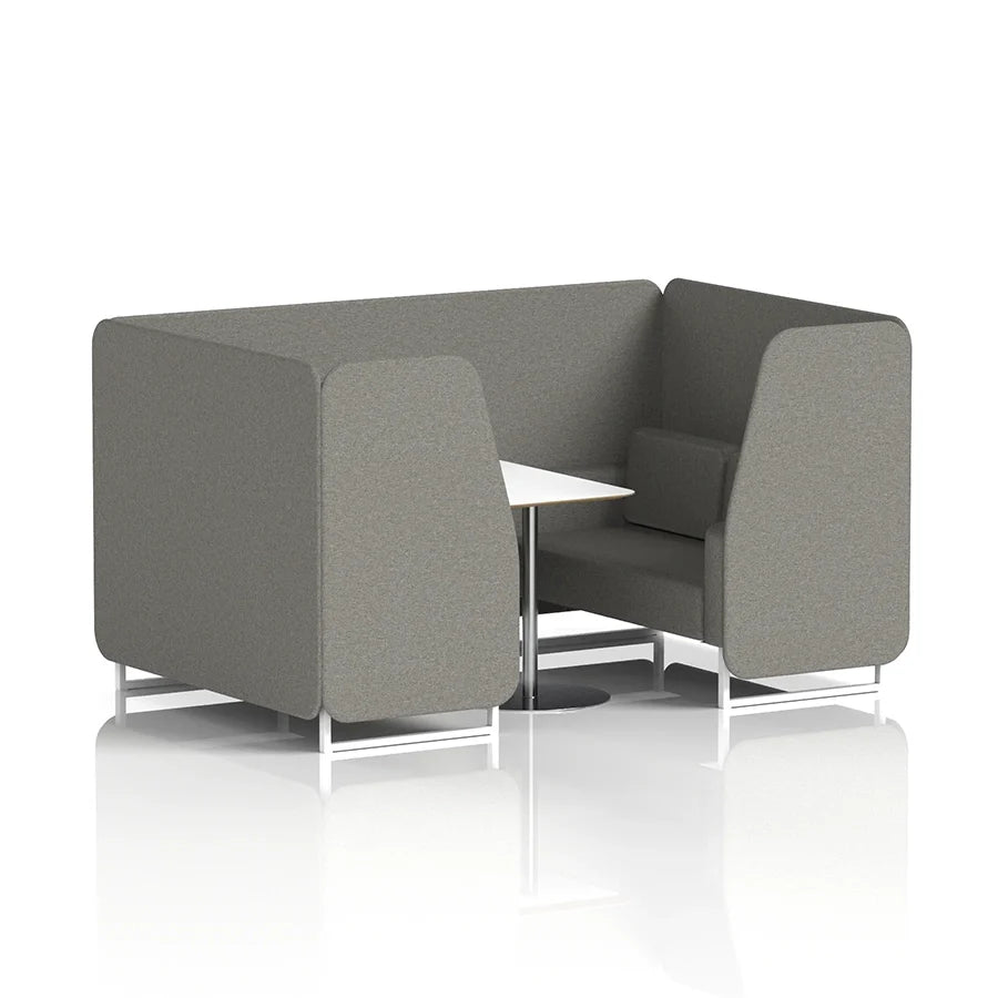 Brixworth Booth in Single Tone - 4 Seater with White Table