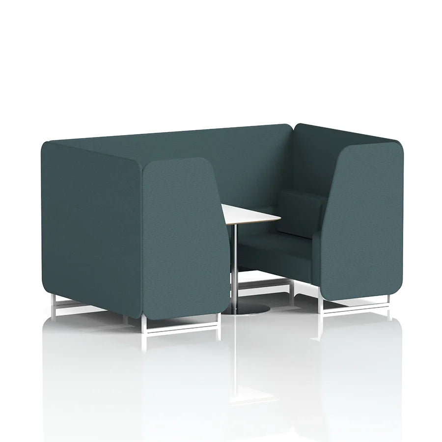 Brixworth Booth in Single Tone - 4 Seater with White Table