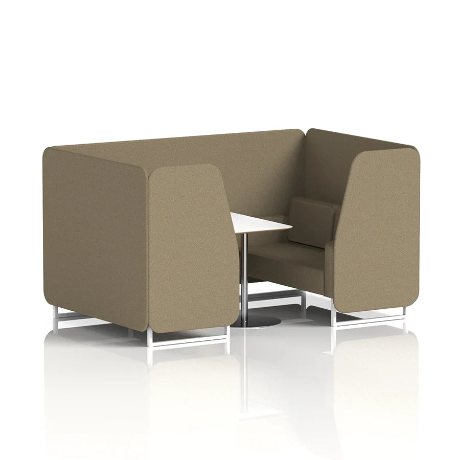 Brixworth Booth in Single Tone - 4 Seater with White Table