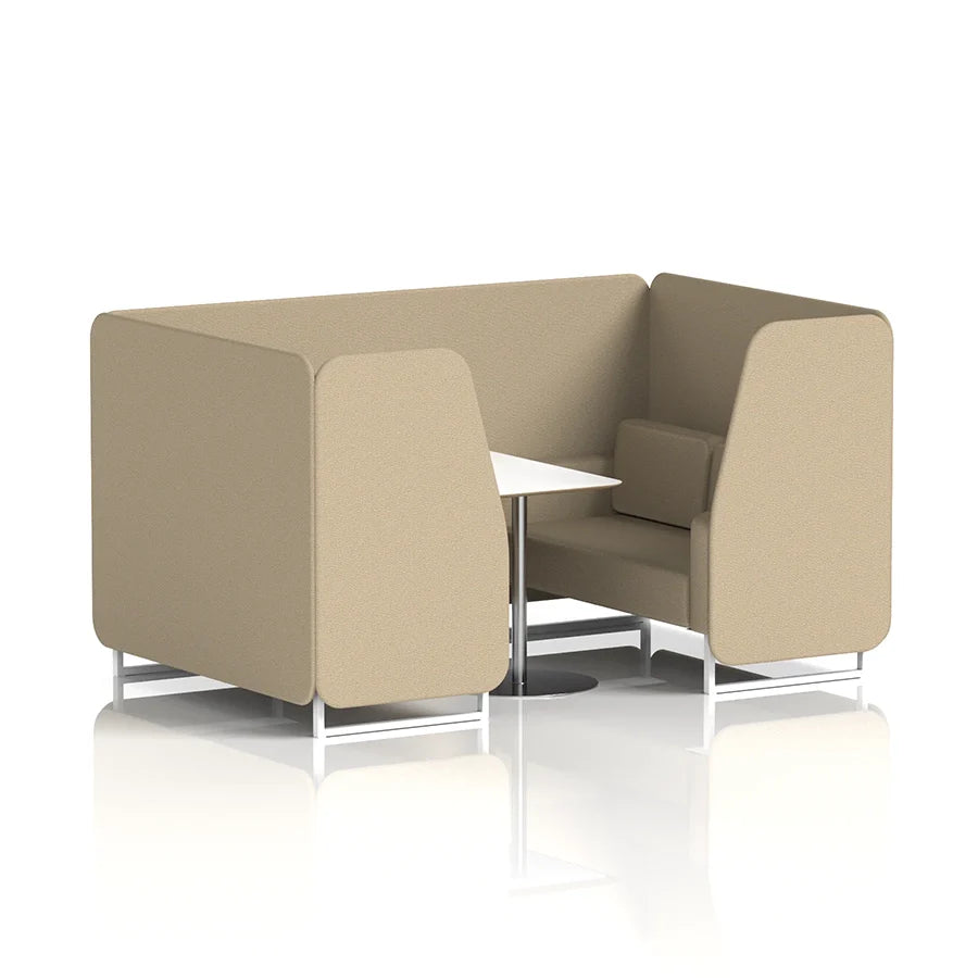 Brixworth Booth in Single Tone - 4 Seater with White Table