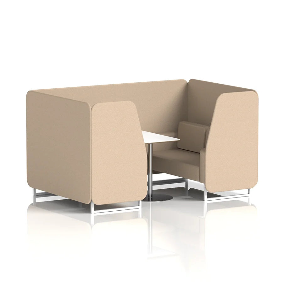Brixworth Booth in Single Tone - 4 Seater with White Table