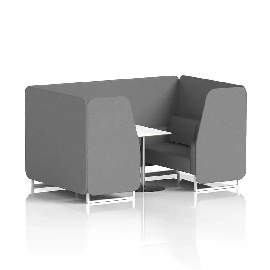 Brixworth Booth in Single Tone - 4 Seater with White Table