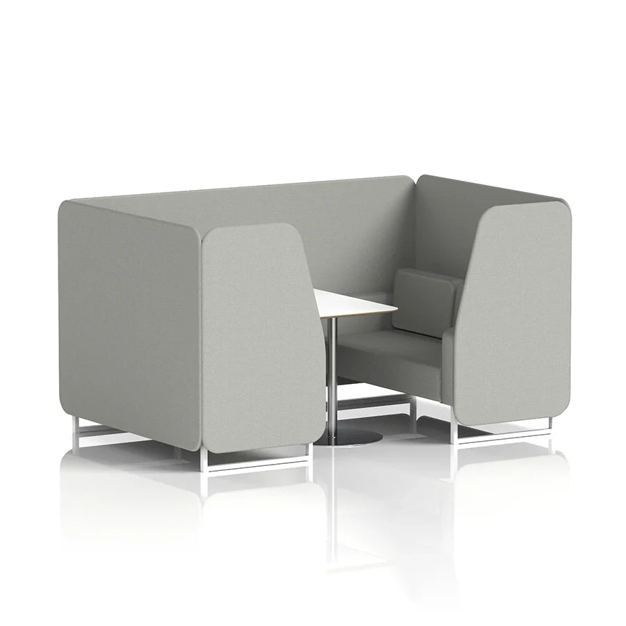 Brixworth Booth in Single Tone - 4 Seater with White Table
