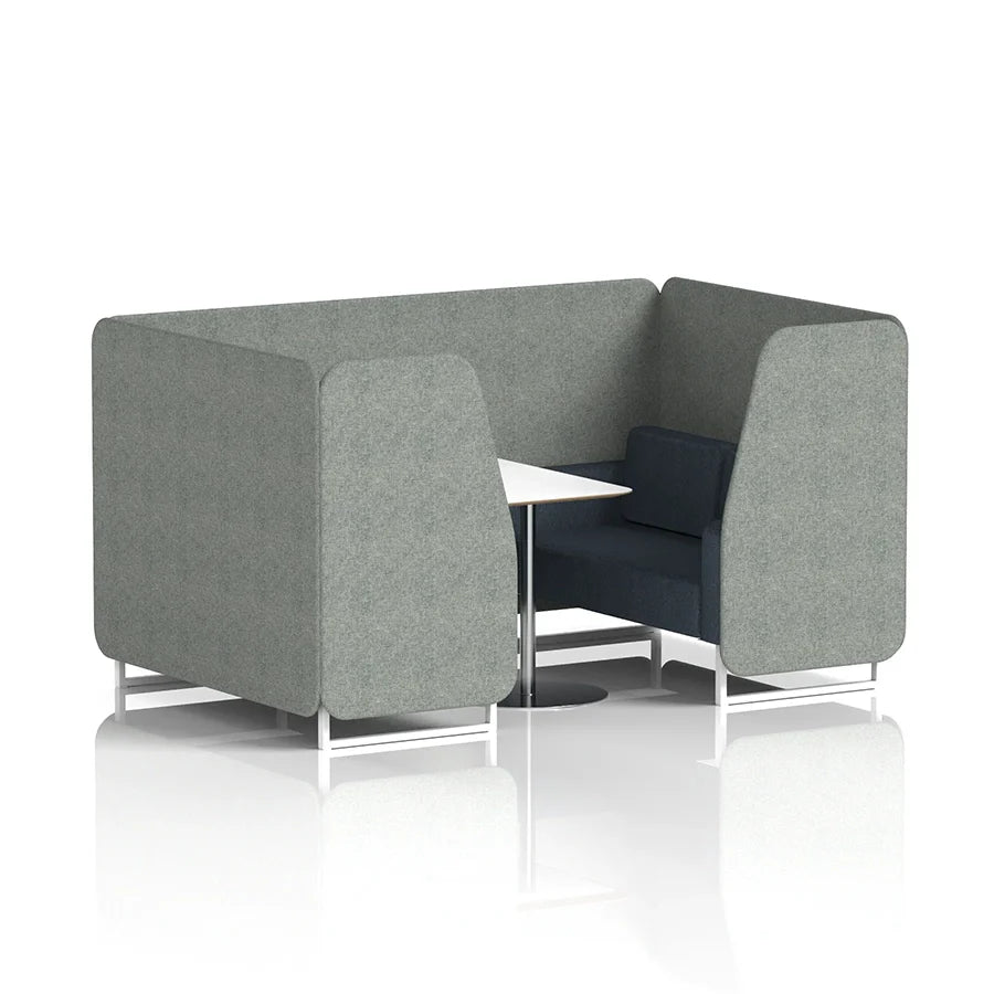 Brixworth Booth in Two Tone - 4 Seater with White Table
