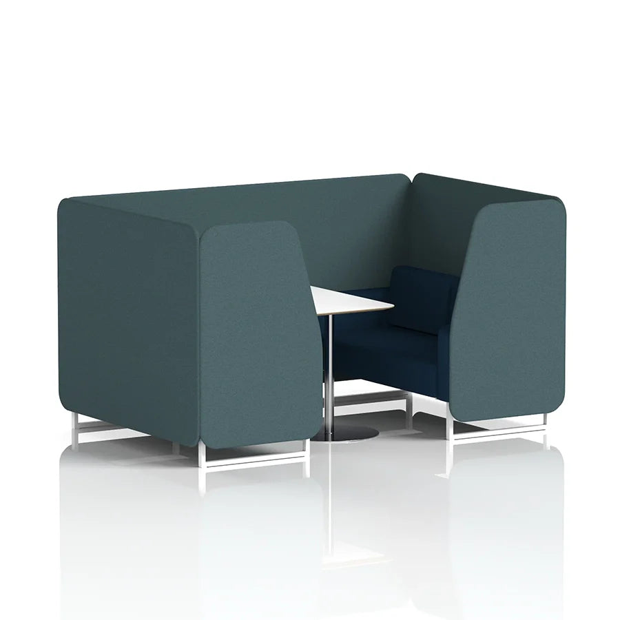 Brixworth Booth in Two Tone - 4 Seater with White Table