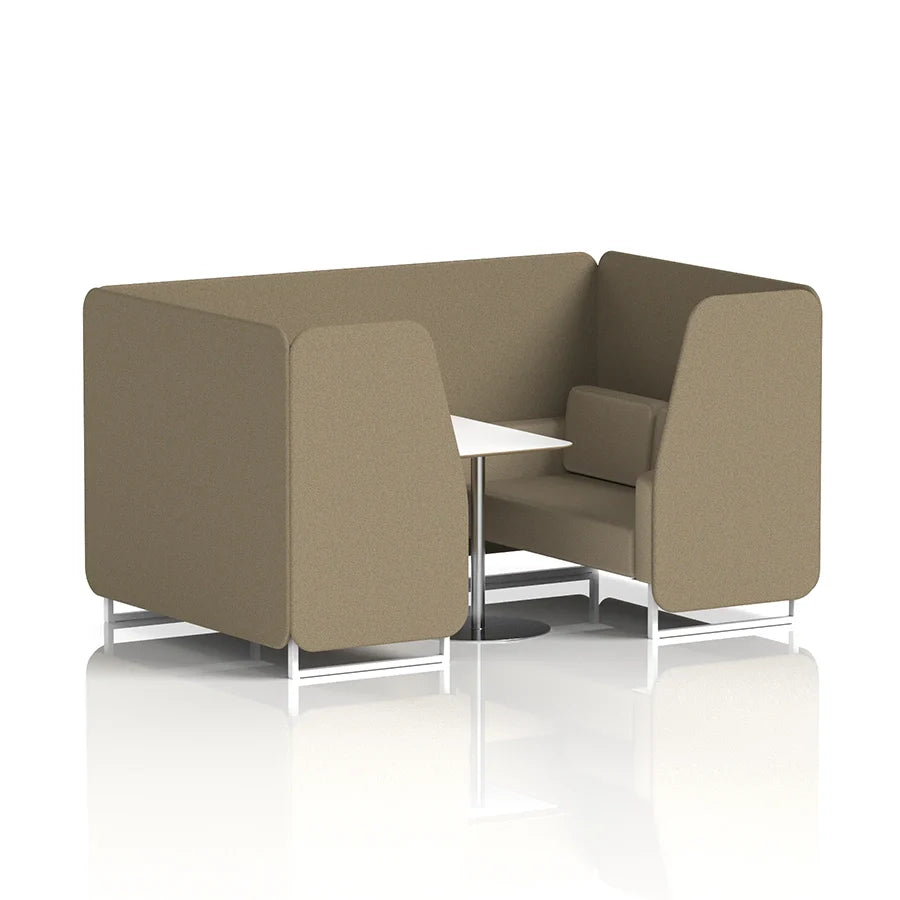 Brixworth Booth in Two Tone - 4 Seater with White Table