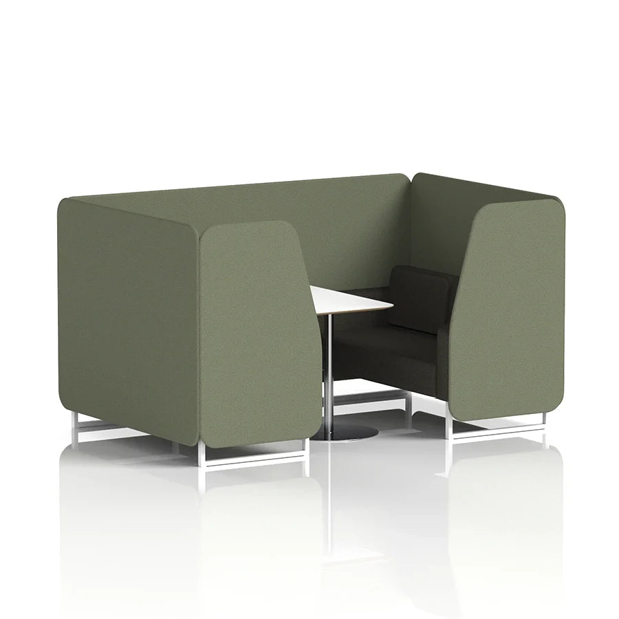 Brixworth Booth in Two Tone - 4 Seater with White Table