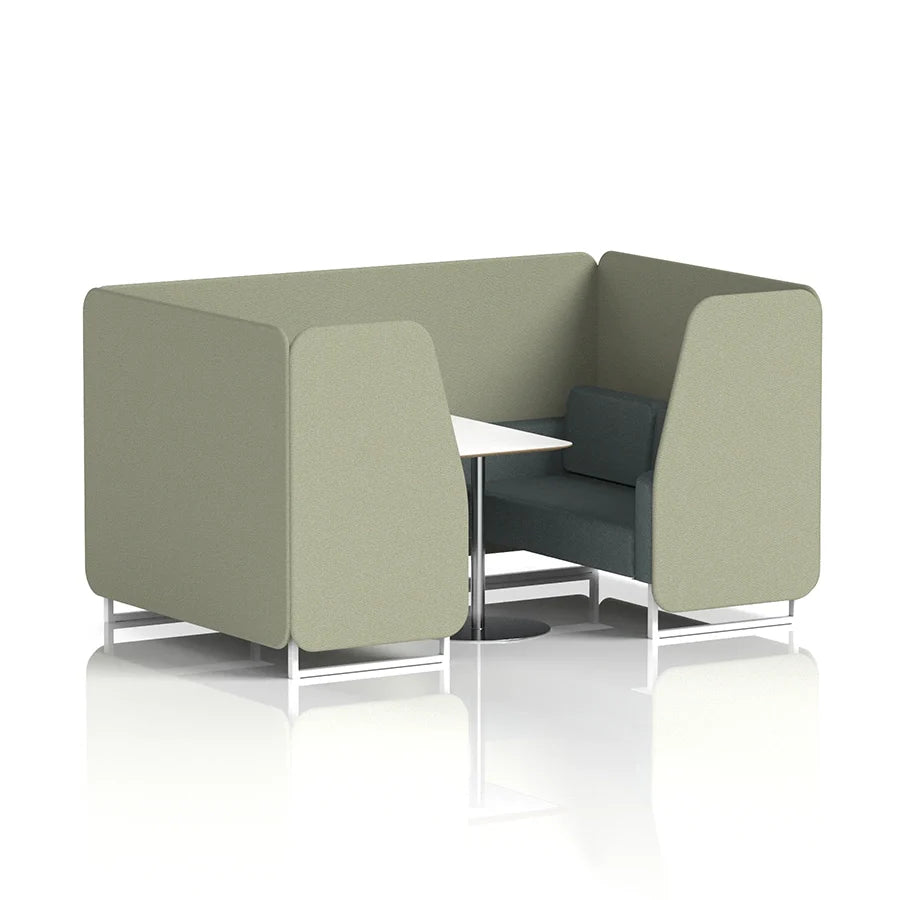 Brixworth Booth in Two Tone - 4 Seater with White Table