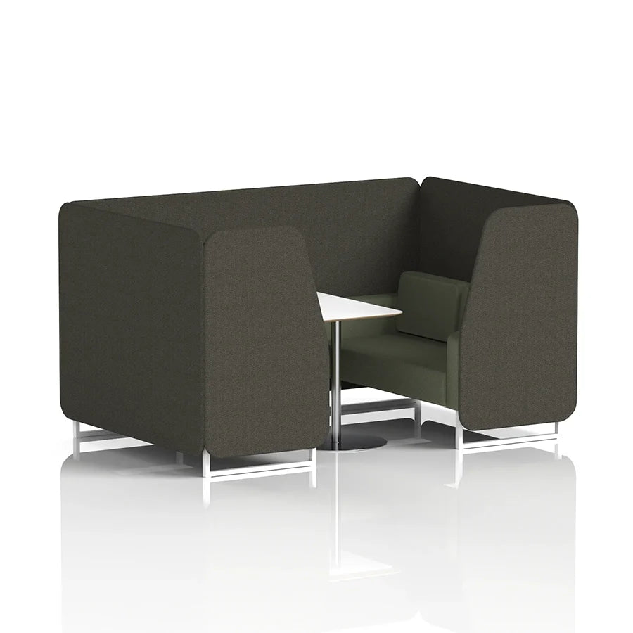 Brixworth Booth in Two Tone - 4 Seater with White Table