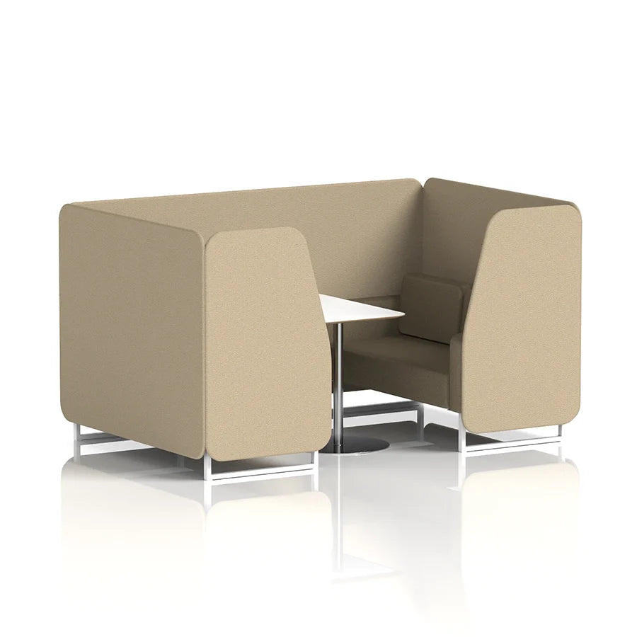 Brixworth Booth in Two Tone - 4 Seater with White Table