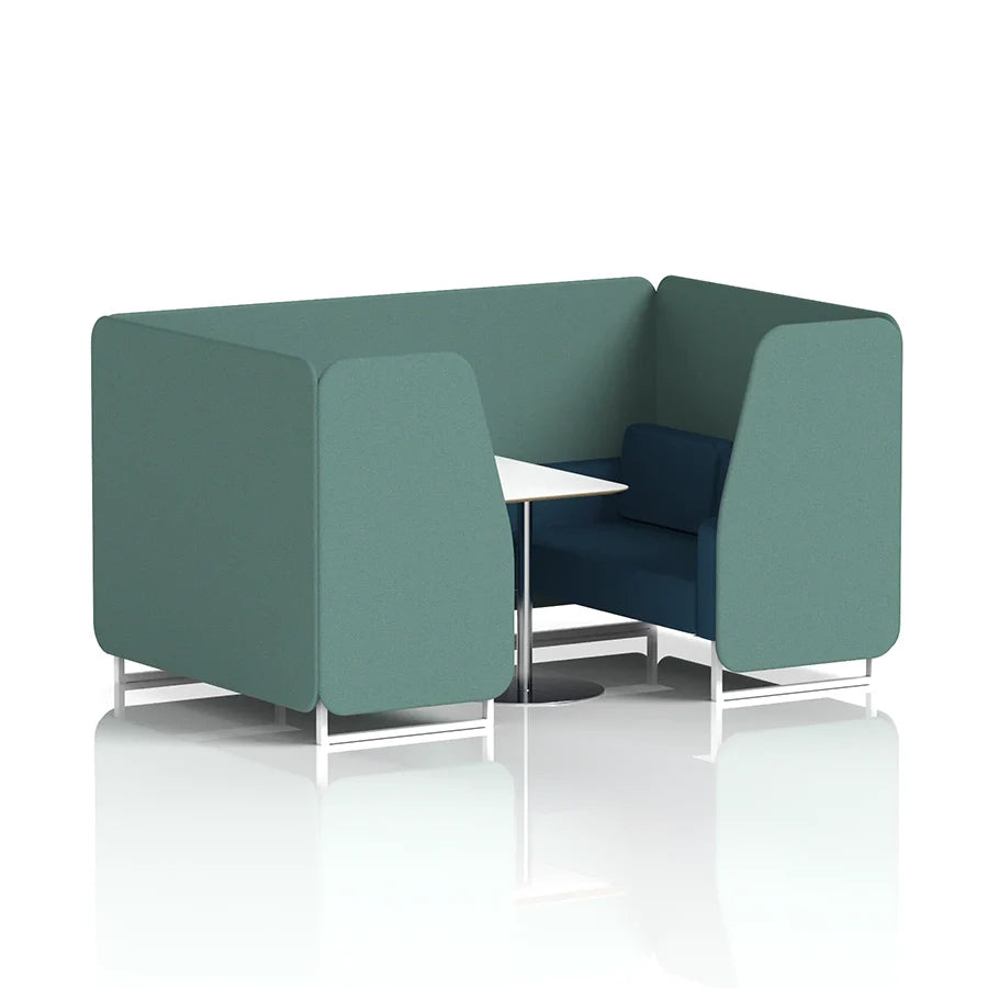 Brixworth Booth in Two Tone - 4 Seater with White Table