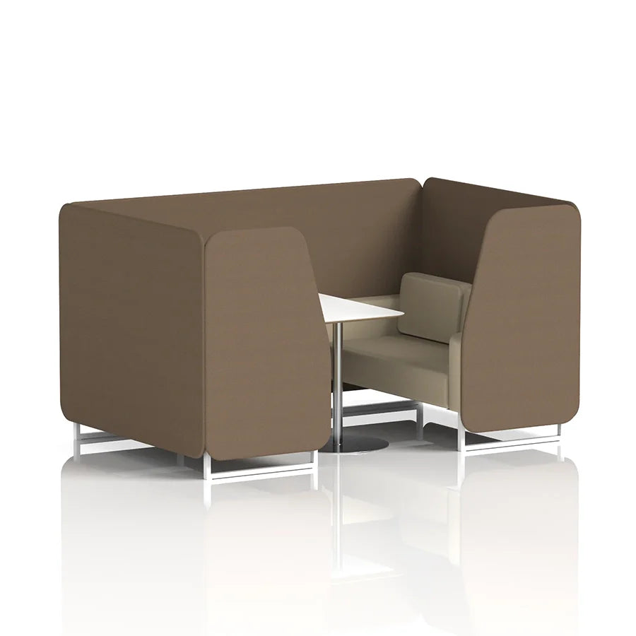 Brixworth Booth in Two Tone - 4 Seater with White Table