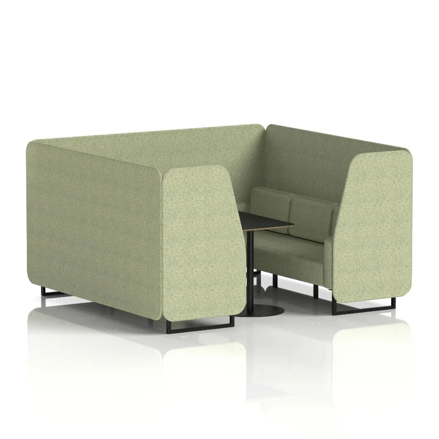 Brixworth Booth in Single Tone - 6 Seater with Black Table