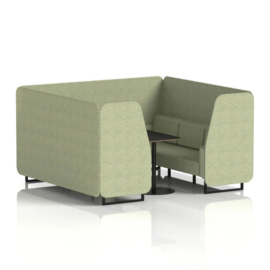 Brixworth Booth in Single Tone - 6 Seater with Black Table