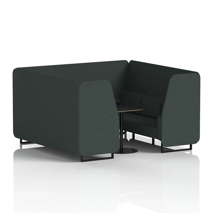 Brixworth Booth in Single Tone - 6 Seater with Black Table