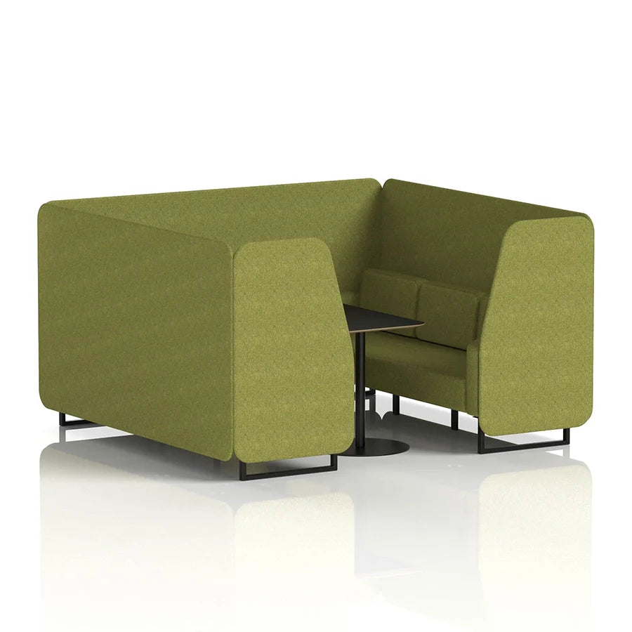 Brixworth Booth in Single Tone - 6 Seater with Black Table