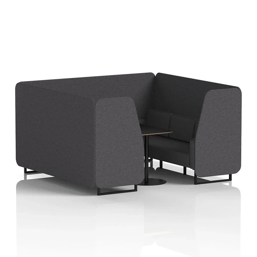 Brixworth Booth in Single Tone - 6 Seater with Black Table
