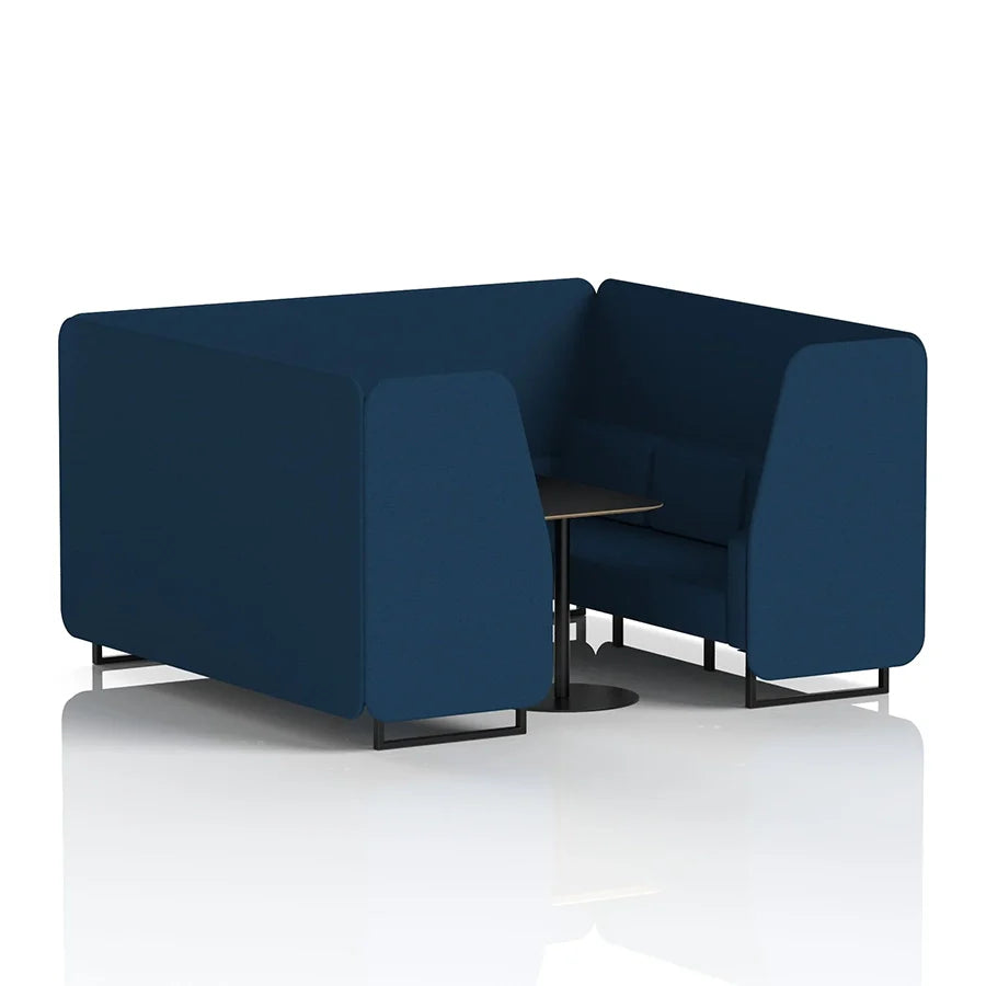 Brixworth Booth in Single Tone - 6 Seater with Black Table