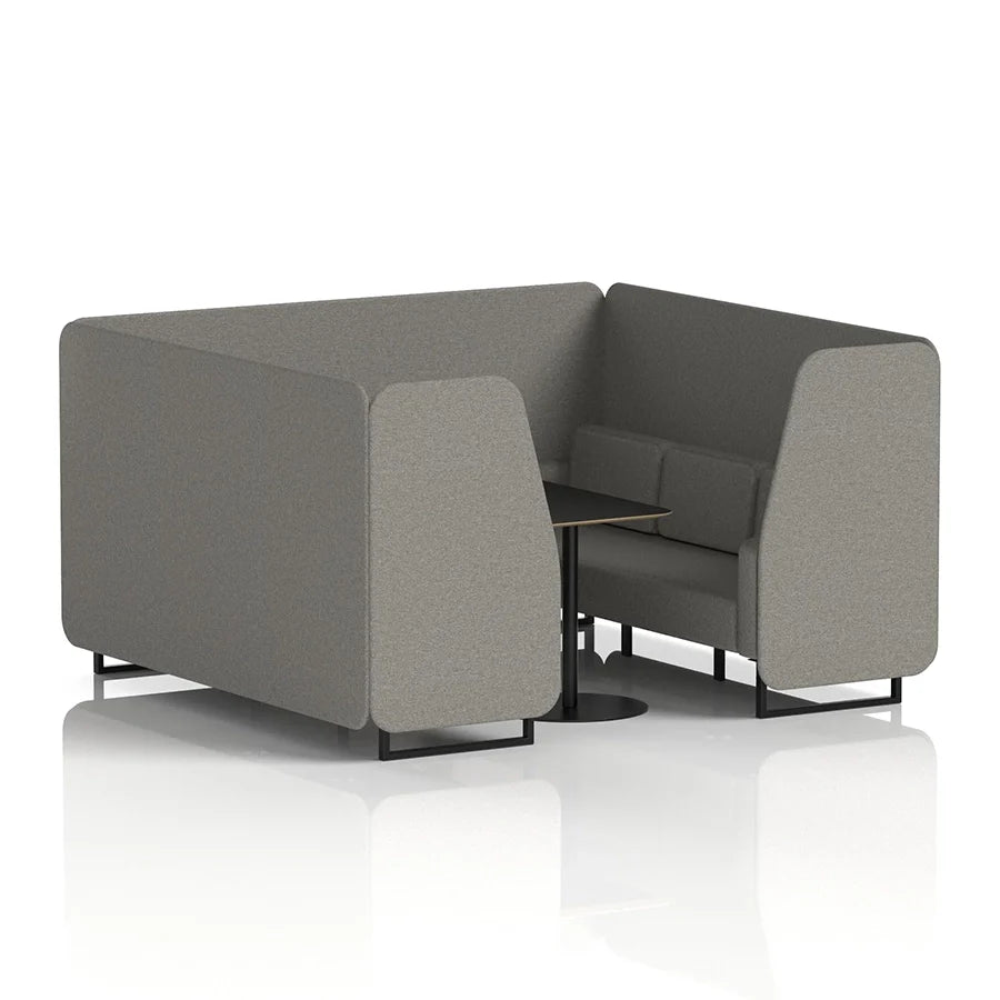 Brixworth Booth in Single Tone - 6 Seater with Black Table