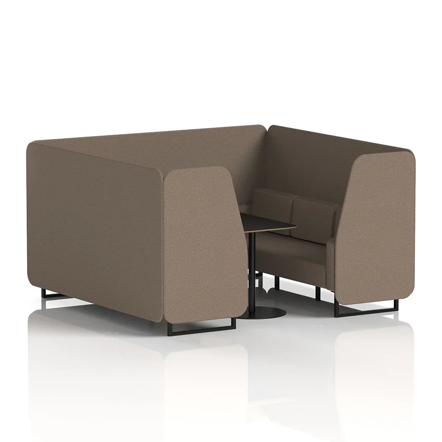 Brixworth Booth in Single Tone - 6 Seater with Black Table
