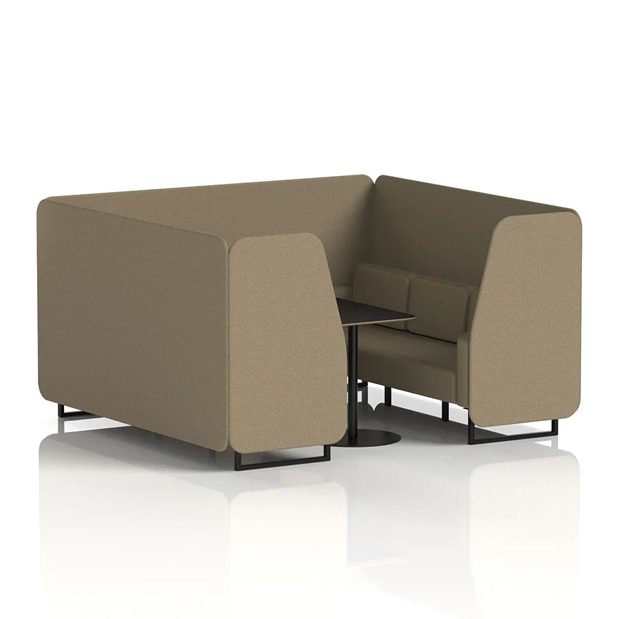 Brixworth Booth in Single Tone - 6 Seater with Black Table