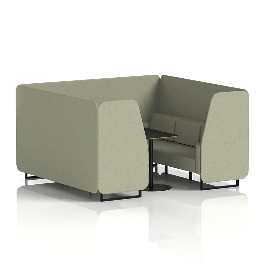 Brixworth Booth in Single Tone - 6 Seater with Black Table