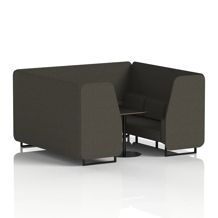 Brixworth Booth in Single Tone - 6 Seater with Black Table
