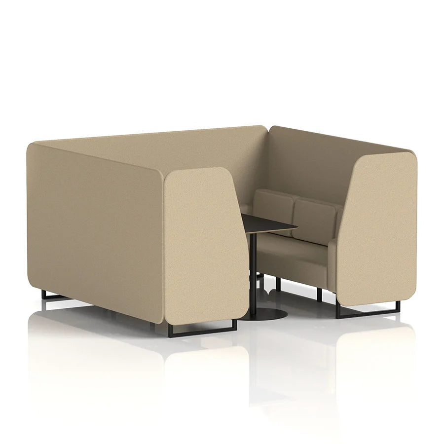 Brixworth Booth in Single Tone - 6 Seater with Black Table