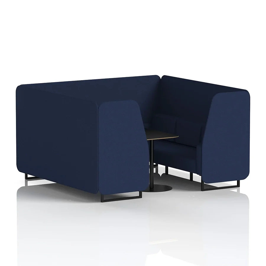 Brixworth Booth in Single Tone - 6 Seater with Black Table