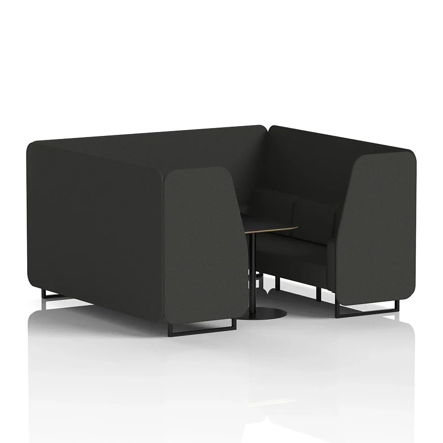 Brixworth Booth in Single Tone - 6 Seater with Black Table