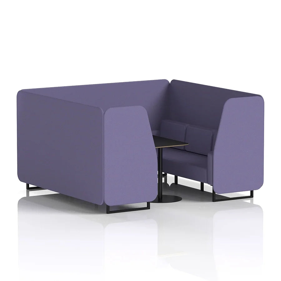 Brixworth Booth in Single Tone - 6 Seater with Black Table