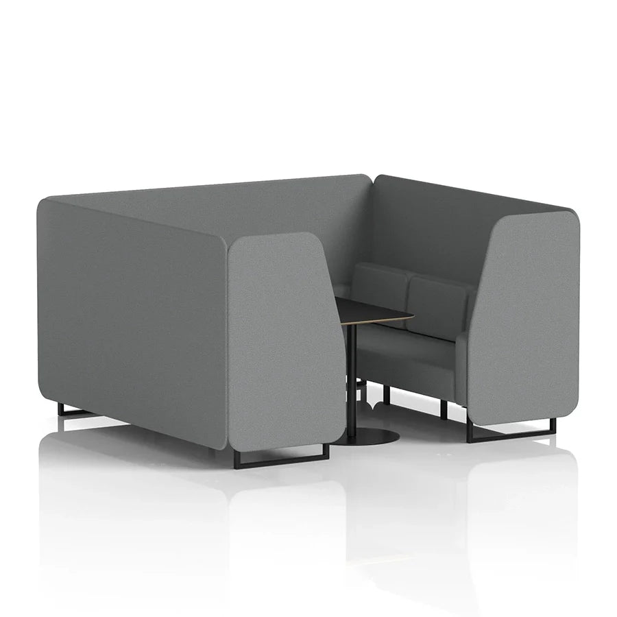 Brixworth Booth in Single Tone - 6 Seater with Black Table