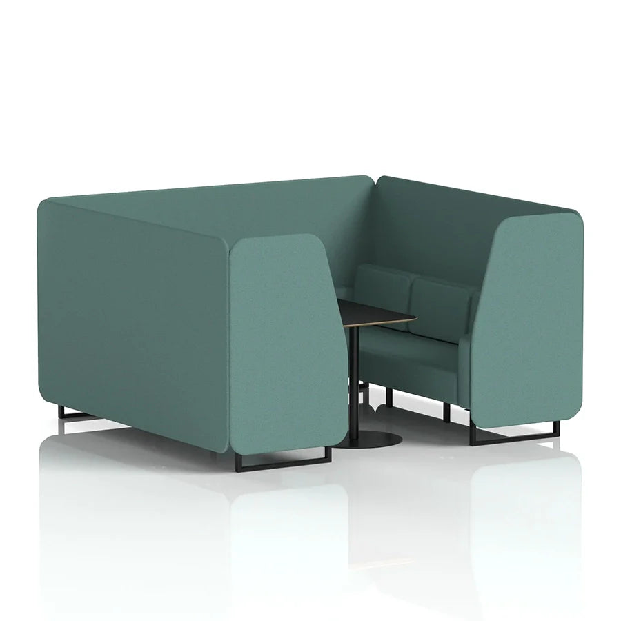 Brixworth Booth in Single Tone - 6 Seater with Black Table