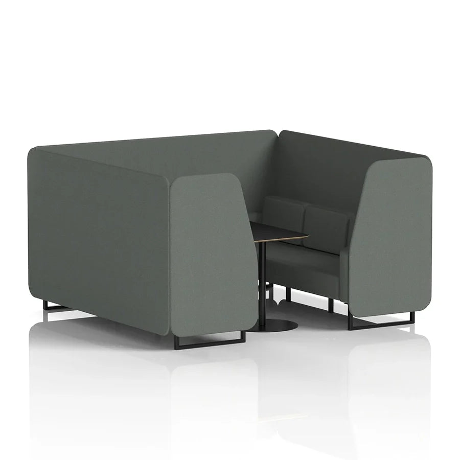 Brixworth Booth in Single Tone - 6 Seater with Black Table