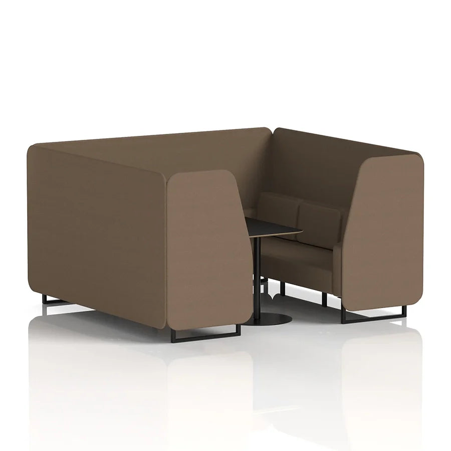 Brixworth Booth in Single Tone - 6 Seater with Black Table