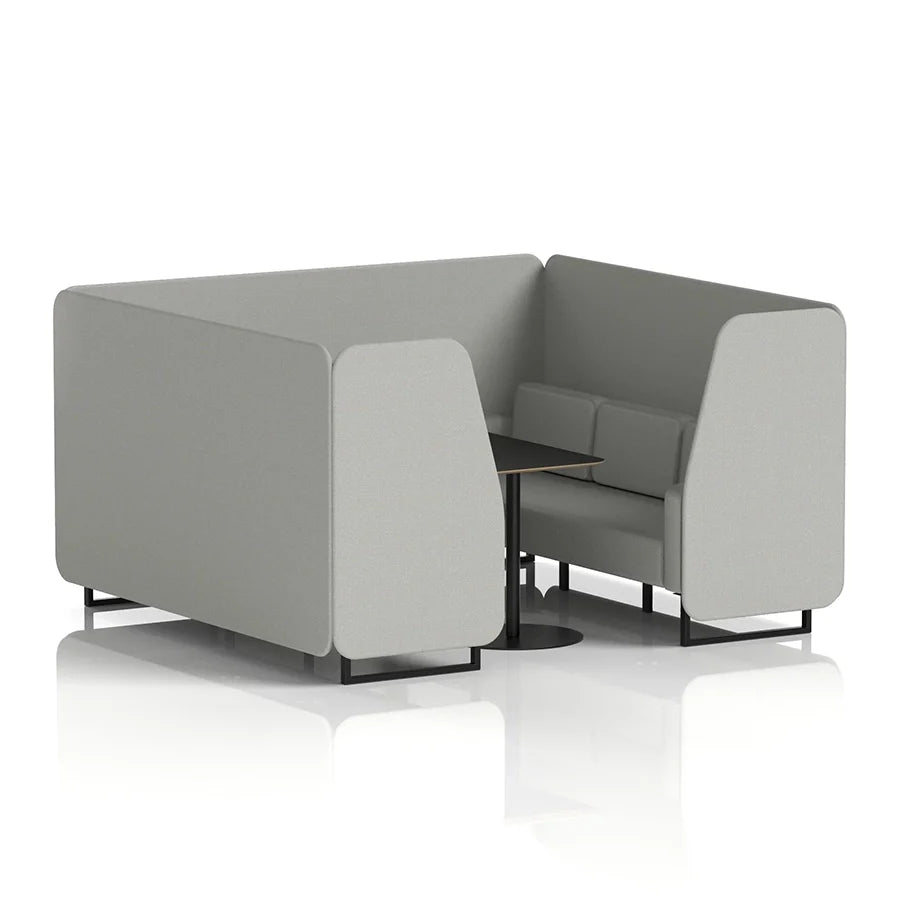 Brixworth Booth in Single Tone - 6 Seater with Black Table