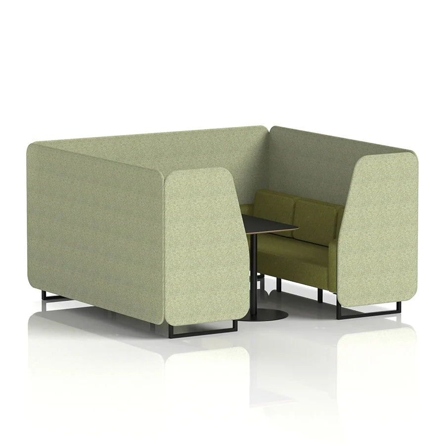 Brixworth Booth in Two Tone - 6 Seater with Black Table
