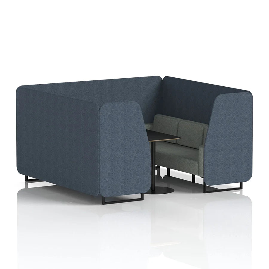 Brixworth Booth in Two Tone - 6 Seater with Black Table