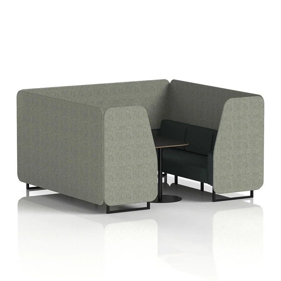 Brixworth Booth in Two Tone - 6 Seater with Black Table
