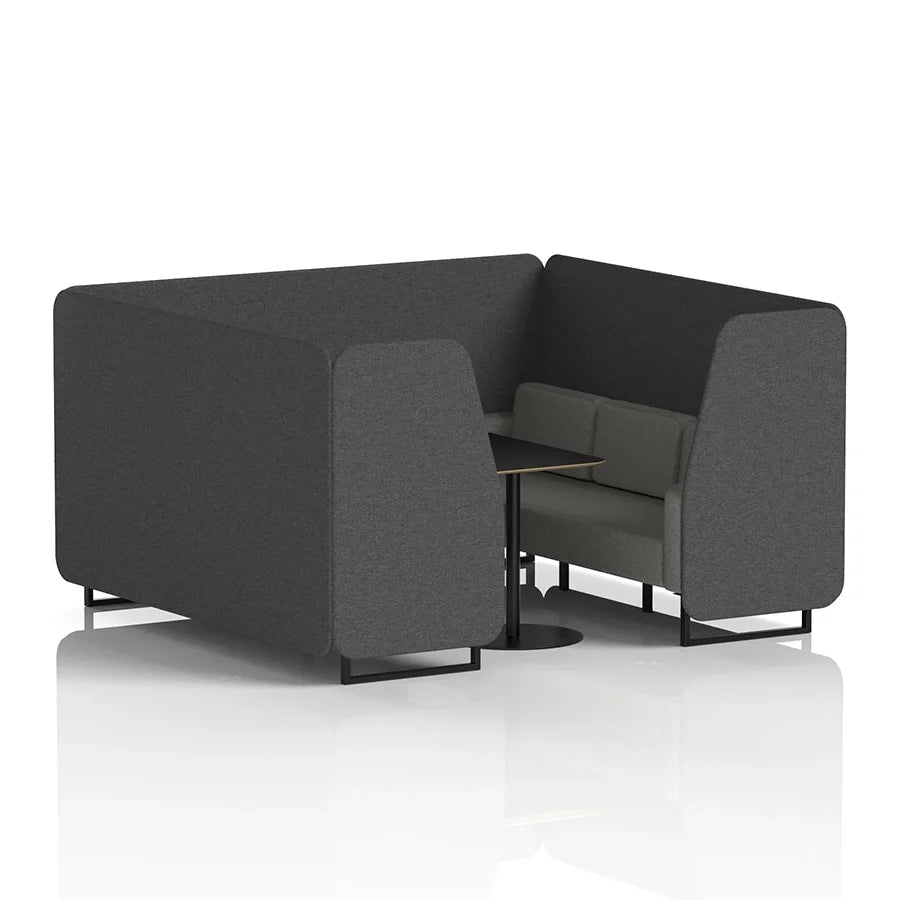 Brixworth Booth in Two Tone - 6 Seater with Black Table