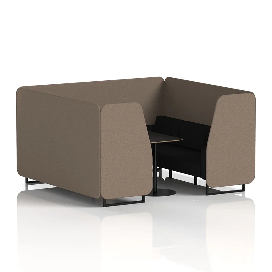 Brixworth Booth in Two Tone - 6 Seater with Black Table