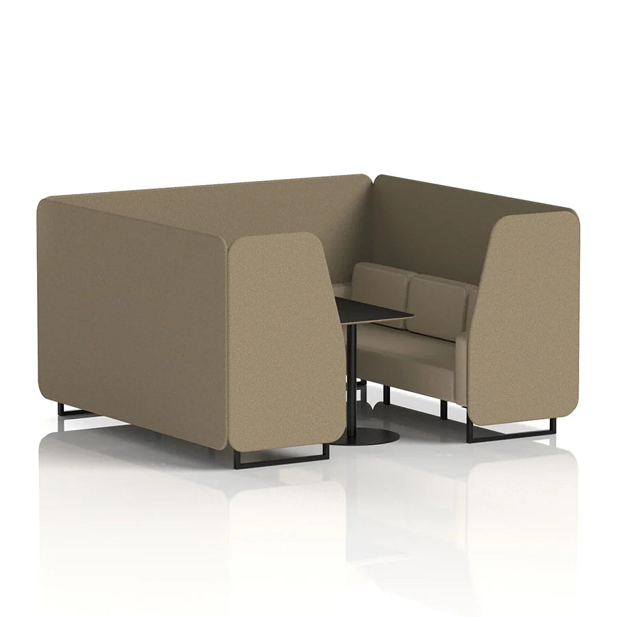 Brixworth Booth in Two Tone - 6 Seater with Black Table