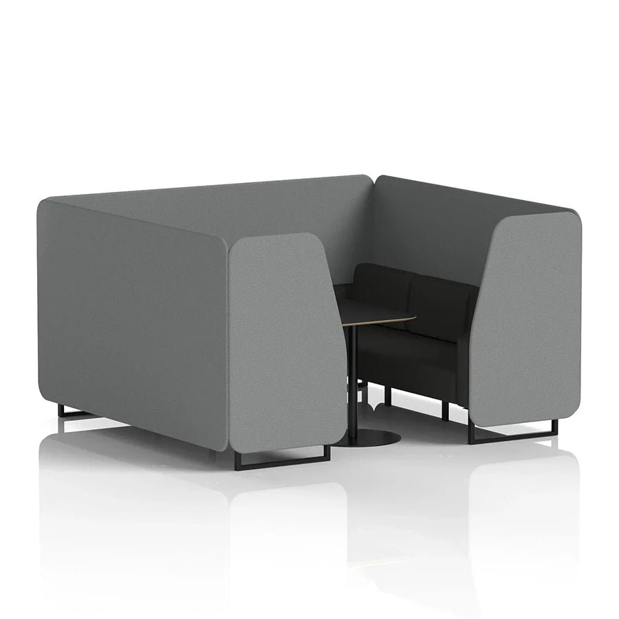 Brixworth Booth in Two Tone - 6 Seater with Black Table