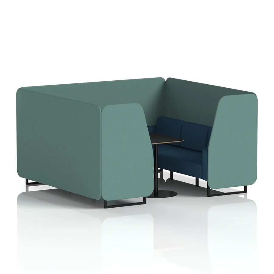 Brixworth Booth in Two Tone - 6 Seater with Black Table
