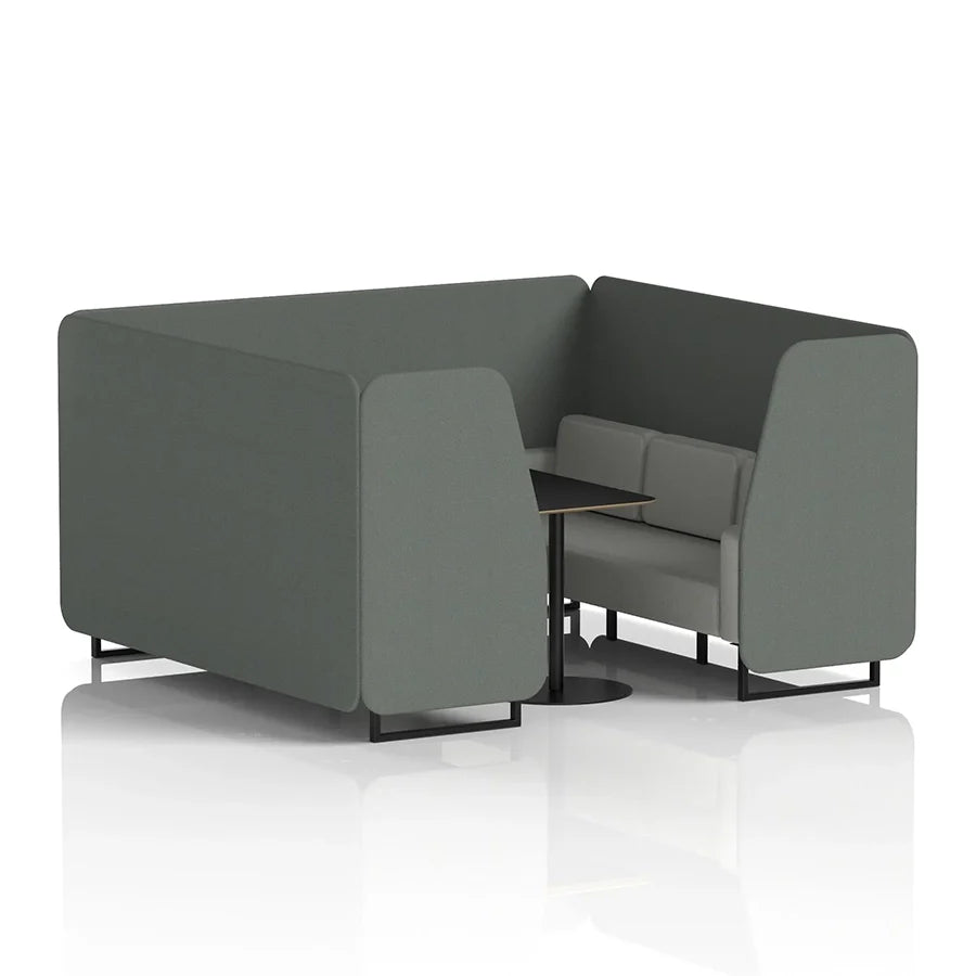 Brixworth Booth in Two Tone - 6 Seater with Black Table