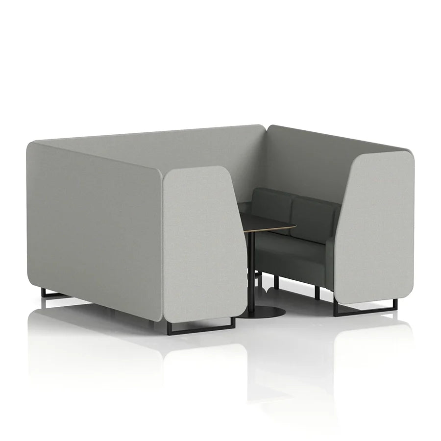 Brixworth Booth in Two Tone - 6 Seater with Black Table
